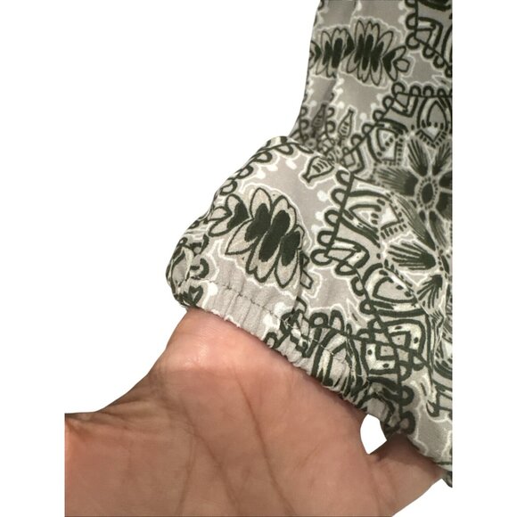 Dr2 Bohemian Paisley Tunic Top With Tassel Tie Neckline & Elastic Cuffs size xl - Picture 5 of 12